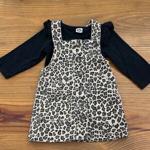 Wonder Nation Leopard Print Dress with Black Long Sleeve Shirt